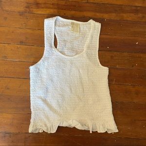 White Scrunch Tank Top